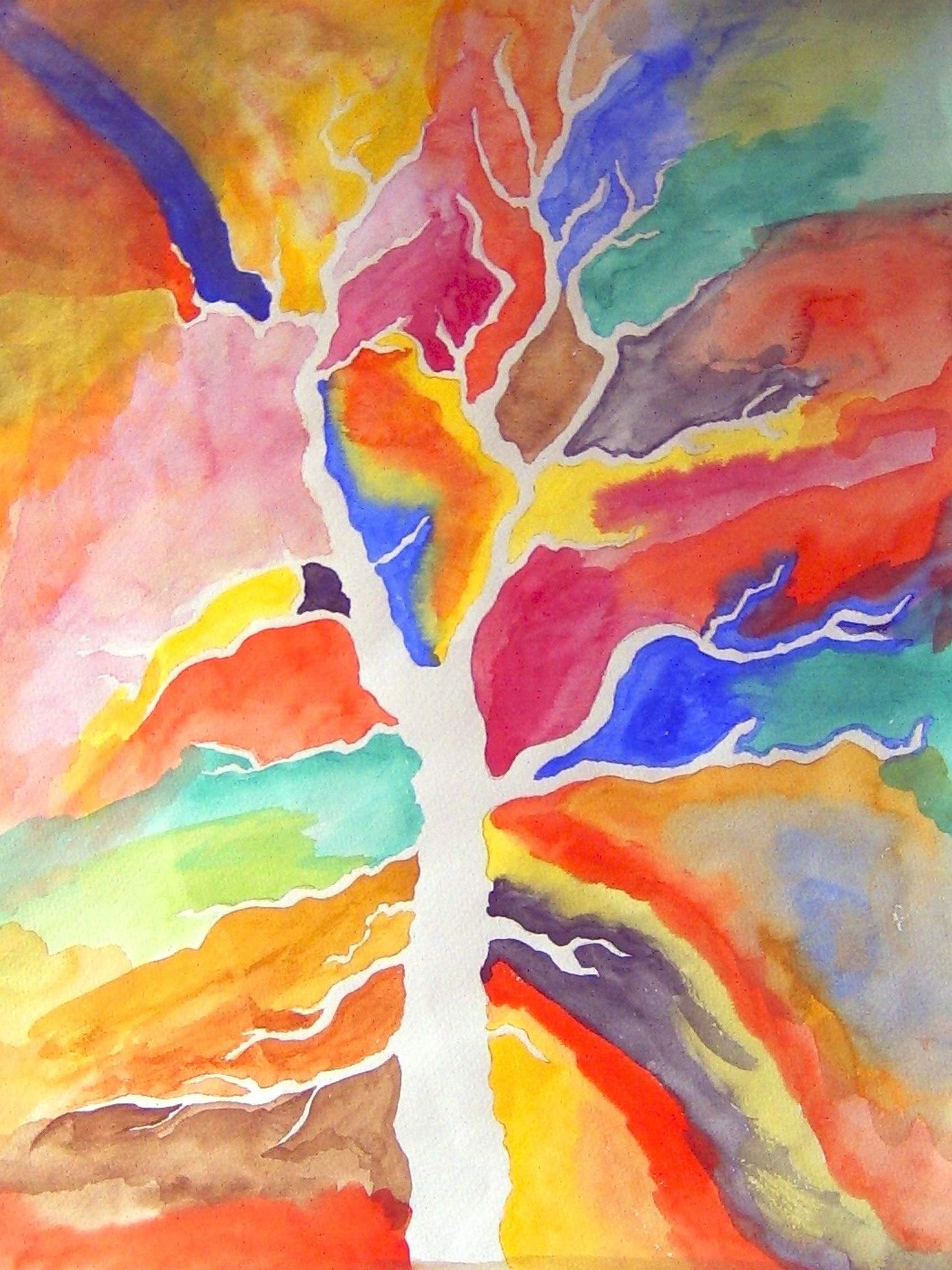 Farbspielerei um den Baum